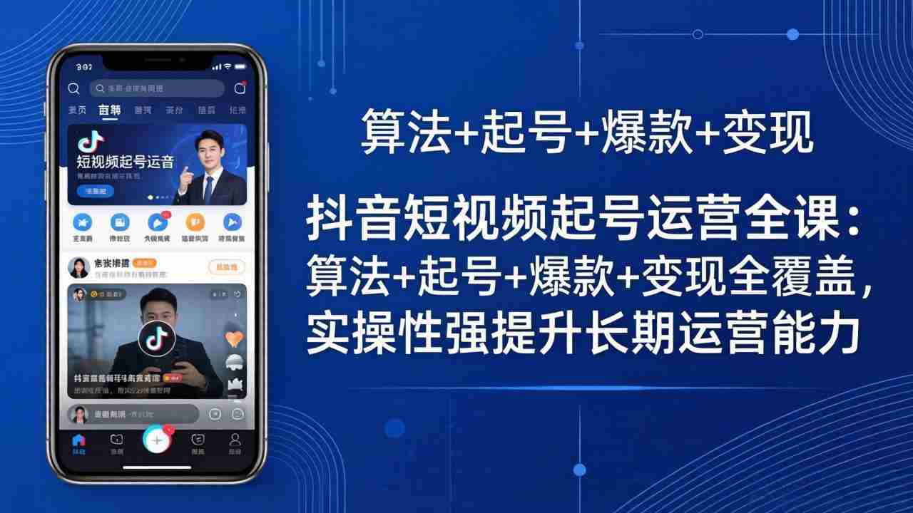 （18071期）抖音短视频起号运营全课：算法+起号+爆款+变现全覆盖，实操性强提升长期运营能力-网创资源