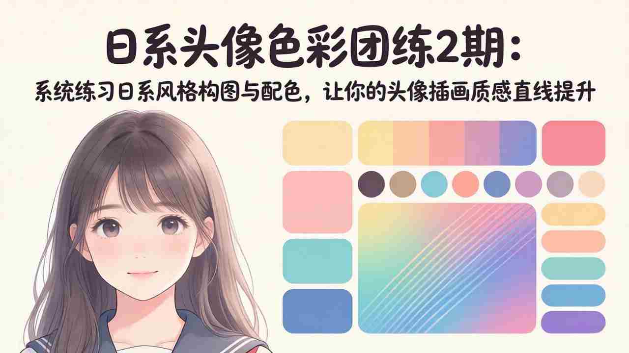 （18034期）日系头像色彩团练2期：系统练习日系风格构图与配色，让你的头像插画质感直线提升-网创资源