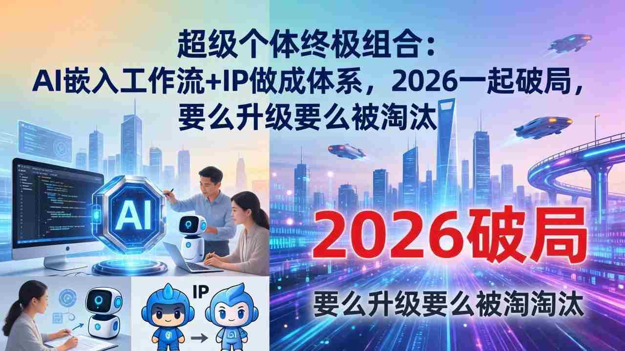 （17808期）超级个体终极组合-更新：AI嵌入工作流+IP做成体系，2026一起破局，要么升级要么被淘汰-网创资源