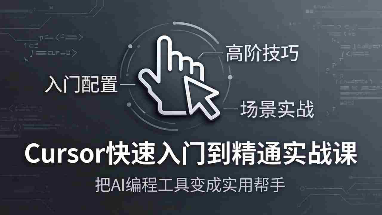 （17794期）Cursor快速入门到精通实战课：入门配置+高阶技巧+场景实战，把AI编程工具变成实用帮手-网创资源