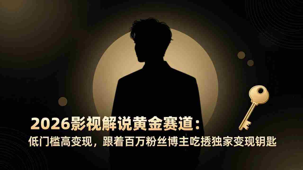 （17721期）2026影视解说黄金赛道：低门槛高变现，跟着百万粉丝博主吃透独家变现钥匙-网创资源