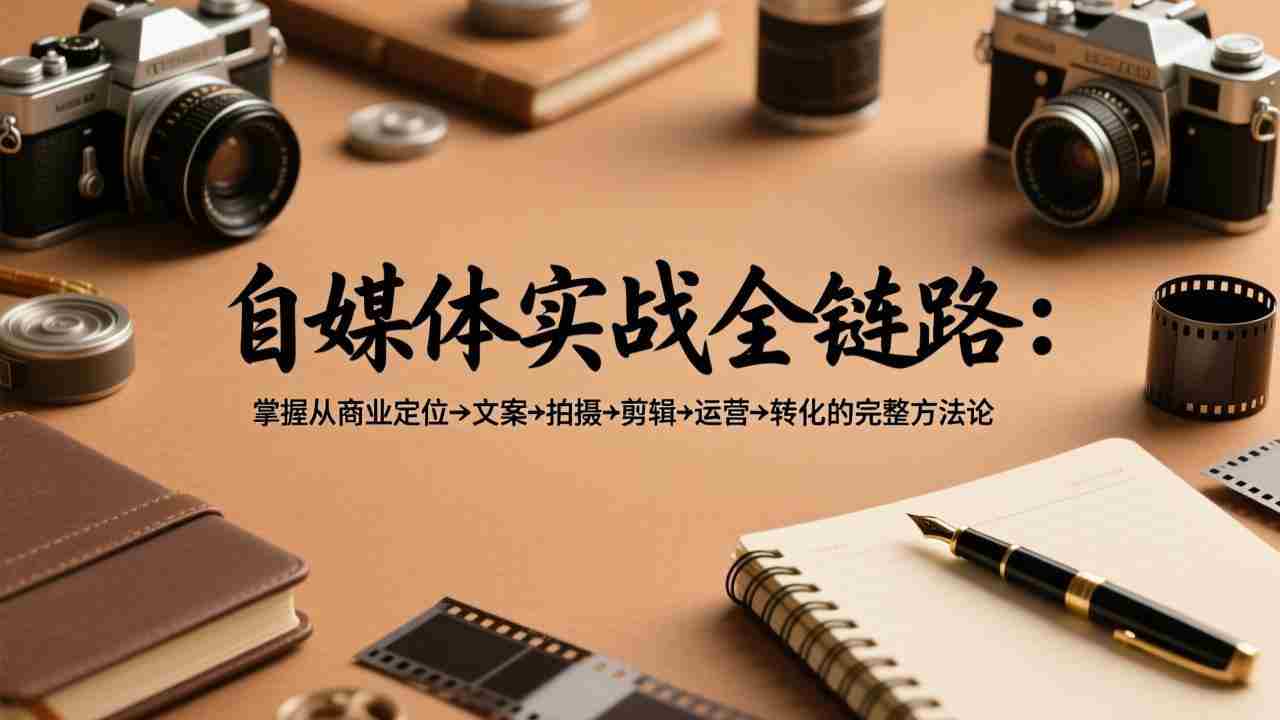 （17586期）自媒体实战全链路：掌握从商业定位→文案→拍摄→剪辑→运营→转化的完整方法论-网创资源