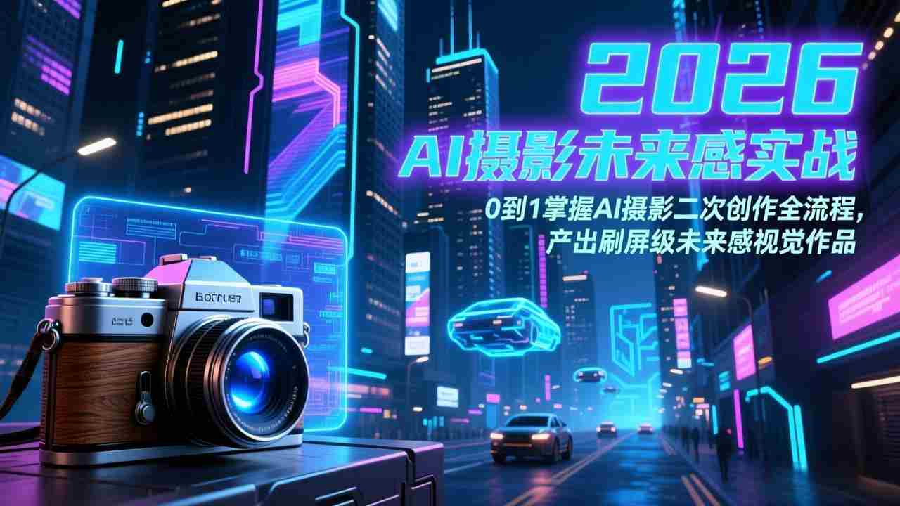 （17584期）2026 AI摄影未来感实战：0到1掌握AI摄影二次创作全流程，产出刷屏级未来感视觉作品-网创资源