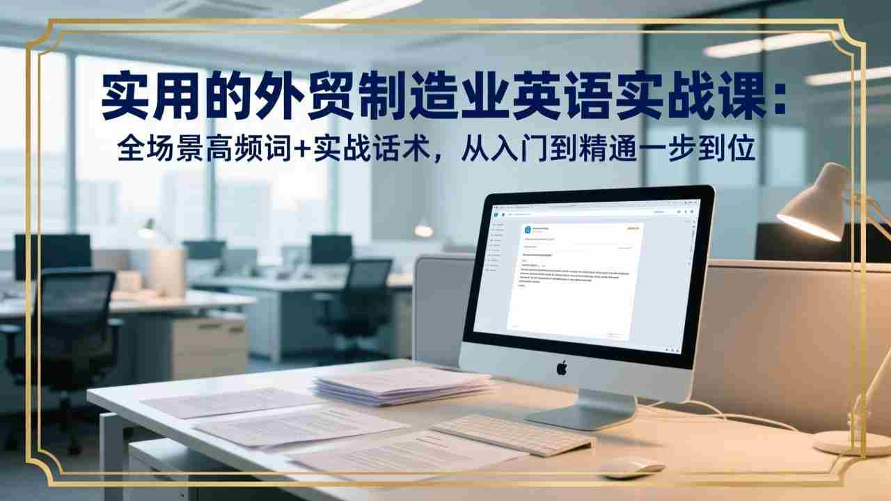 （17532期）实用的外贸制造业英语实战课：全场景高频词+实战话术，从入门到精通一步到位-网创资源