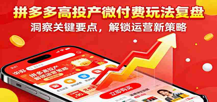 拼多多高投产微付费玩法复盘，洞察关键要点，解锁运营新策略-网创资源