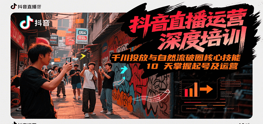 抖音直播运营深度培训，千川投放与自然流核心技能，10天掌握起号及运营(6-7月新课)-网创资源