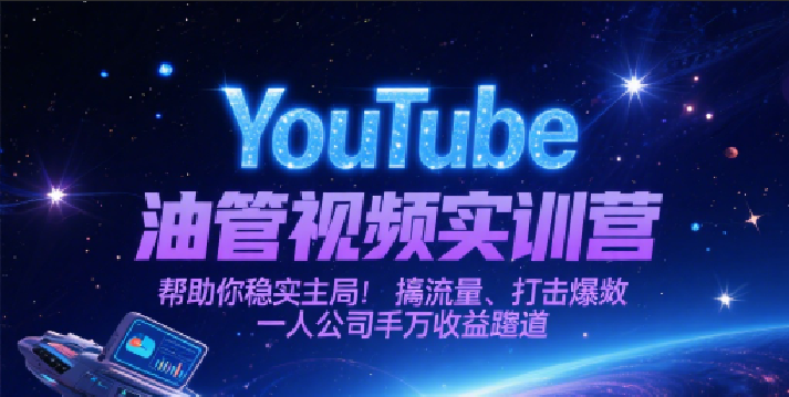 YouTube油管视频实训营，帮助你稳入局、搞流量、打爆款，一人公司千万收益赛道-网创资源