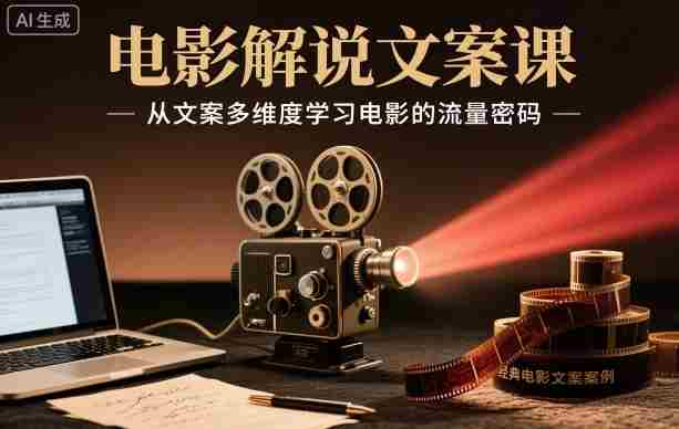 电影解说文案课，从文案多维度学习电影的流量密码-网创资源