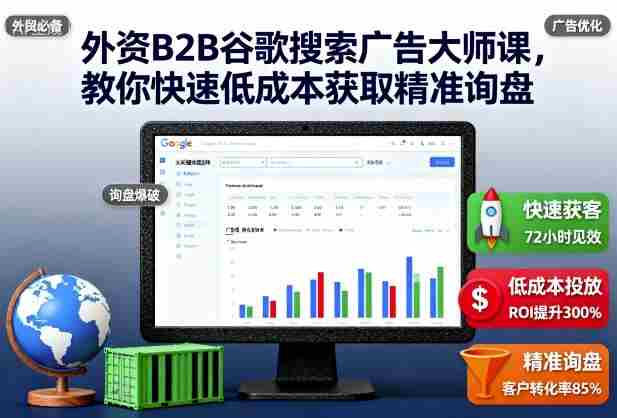 外资B2B谷歌搜索广告大师课，教你快速低成本获取精准询盘-网创资源