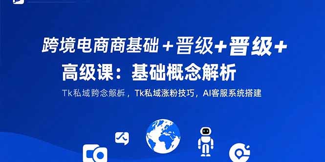 （15496期）跨境电商基础+晋级+高级课：基础概念解析,Tk私域涨粉技巧,AI客服系统搭建-网创资源