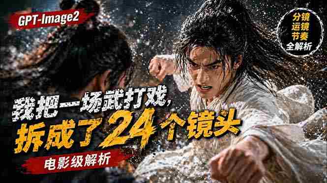 （18212期）用GPT-Image2，把一段武打对决拆成24个连续镜头，从人物建立、动作衔接、运镜节奏，到情绪爆发-网创资源