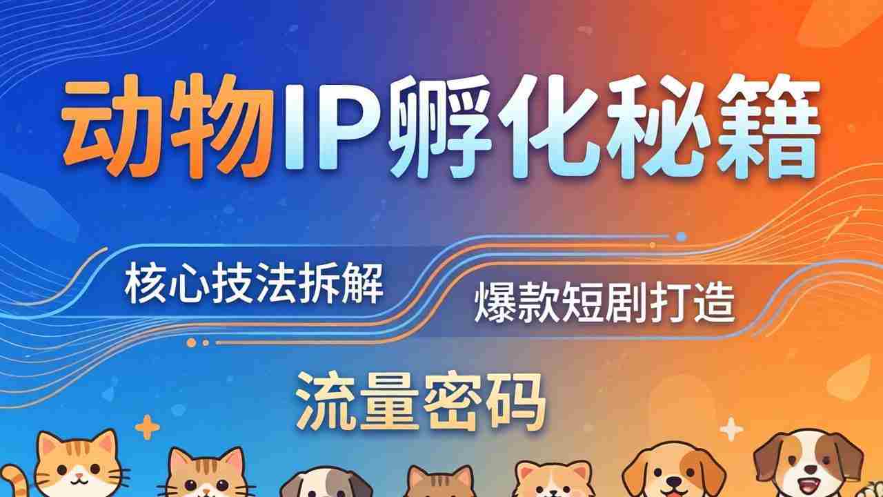 （18207期）动物IP孵化全套秘籍，三大核心技法拆解，打造爆款萌宠短剧，轻松拿捏赛道流量密码-网创资源