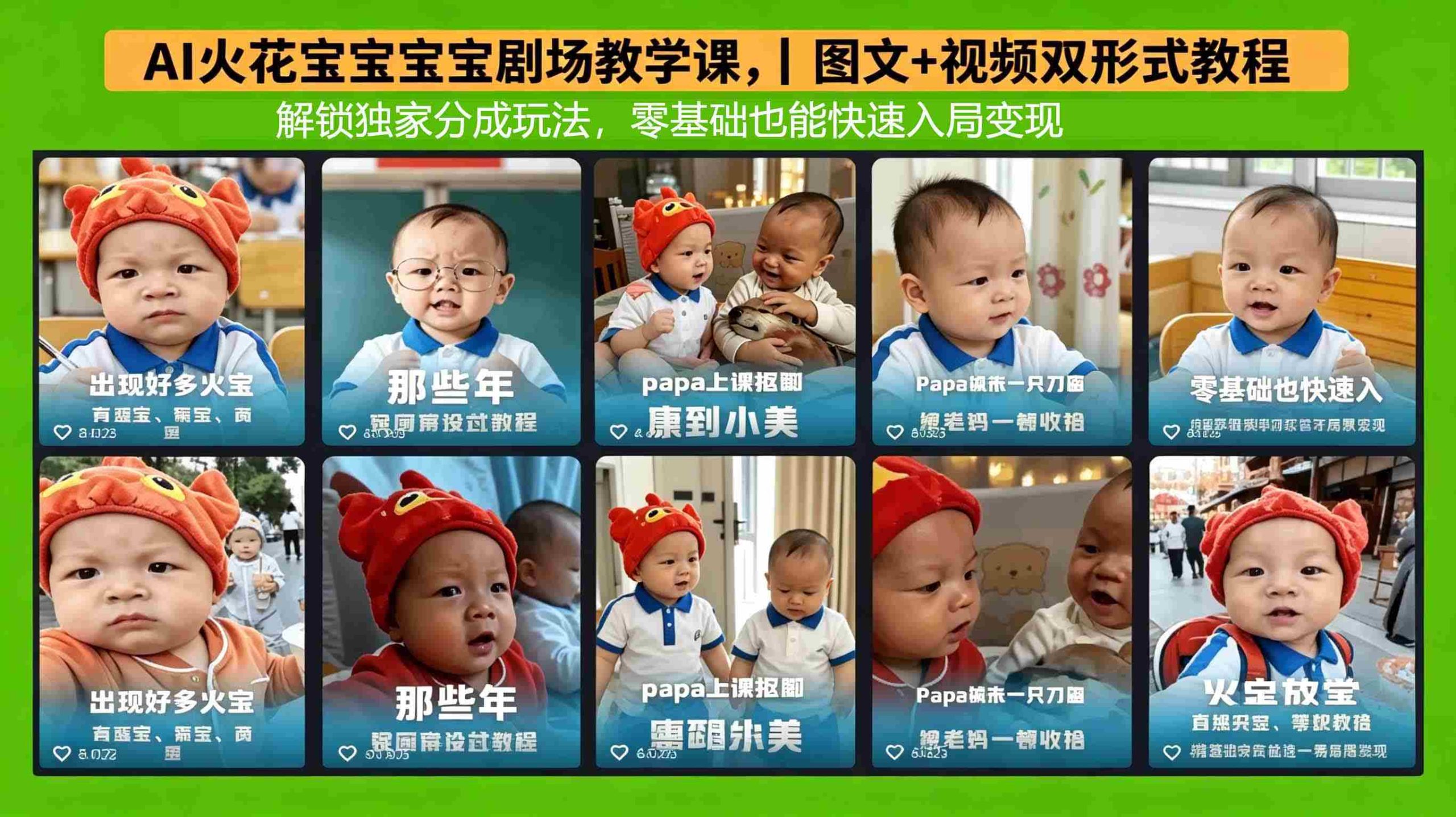 （18198期）AI火花宝宝宝宝剧场教学课，图文+视频双形式教程，解锁独家分成玩法，零基础也能快速入局变现-网创资源