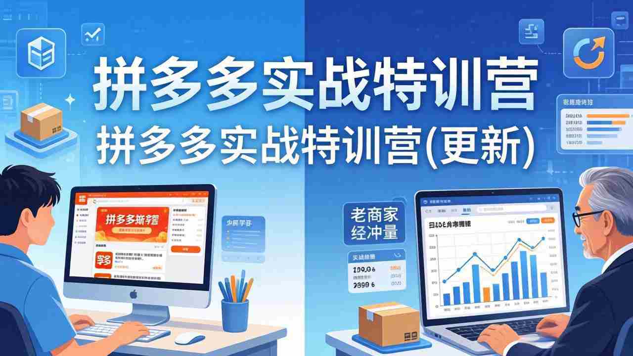 （18181期）拼多多实战特训营(更新4月24)：不管是新手入门或老商家冲量，都有实操方法，跟着学，少走弯路-网创资源