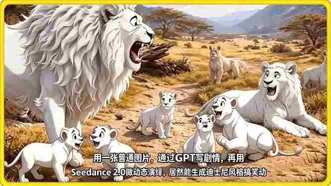 （18137期）用一张普通图片，通过GPT写剧情，再用Seedance 2.0做动态演绎，居然能生成迪士尼风格搞笑动画-网创资源