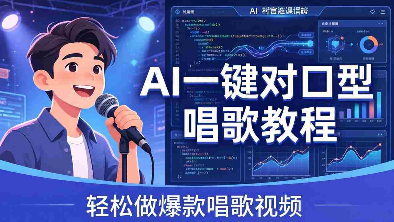 （18118期） AI一键对口型唱歌教程：零基础也能学，素材准备+模型训练+音色转换，轻松做爆款唱歌视频-网创资源