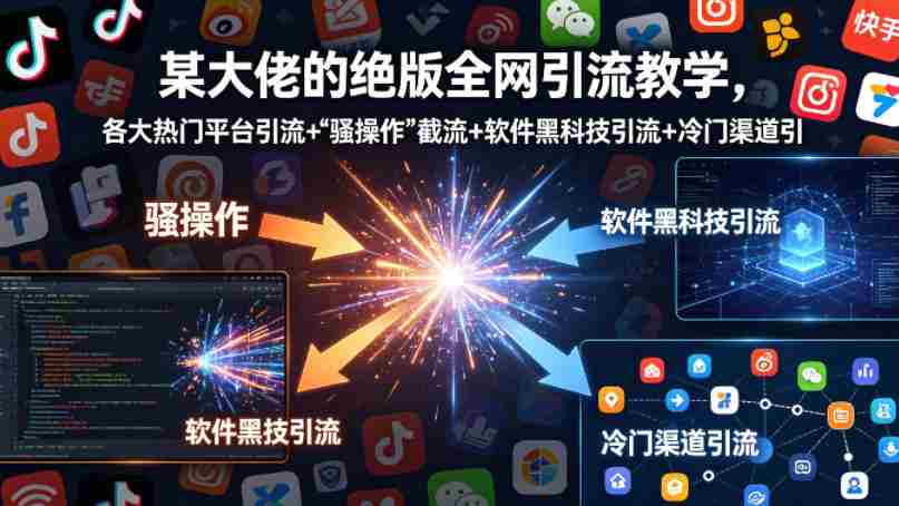 某大佬的绝版全网引流教学，各大热门平台引流+”骚操作”截流+软件黑科技引流+冷门渠道引流等-网创资源