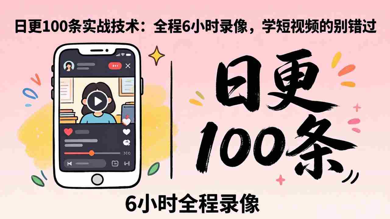 （18097期）某工作坊东莞2026年4月12线下课：日更100条实战：全程6小时录像，学短视频的别错过-网创资源