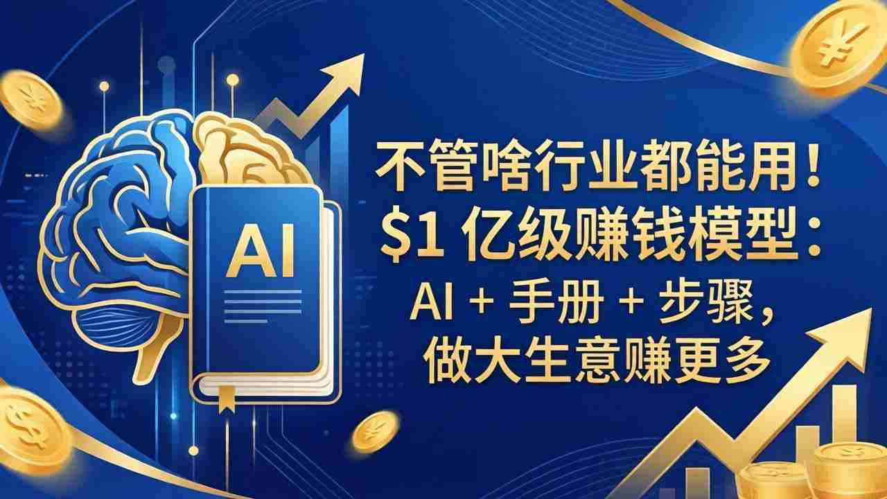 （18055期）不管啥行业都能用！$1 亿级赚钱模型：AI + 手册 + 步骤，做大生意赚更多-网创资源
