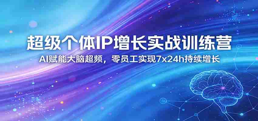 超级个体IP增长实战训练营：AI赋能大脑超频，零员工实现7x24h持续增长（更新）-网创资源