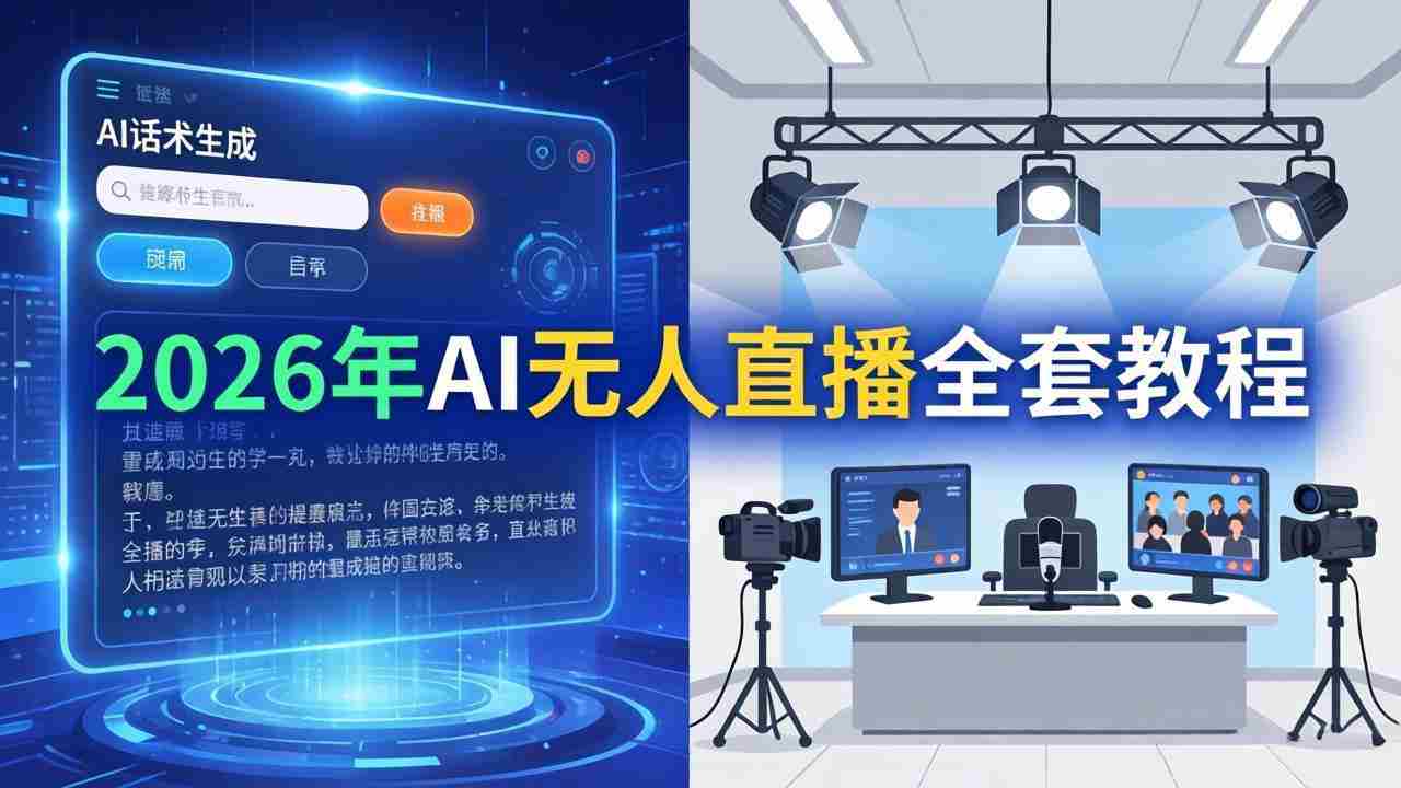 （17953期）2026年AI无人直播全套教程：OBS安装+软件配置+直播间搭建+话术生成+一键开播实操-网创资源