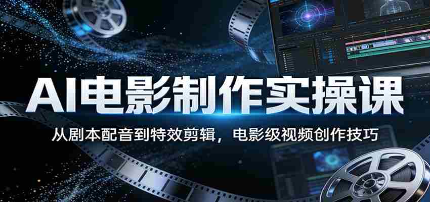 AI电影制作实操课：从剧本配音到特效剪辑，电影级视频创作技巧-网创资源