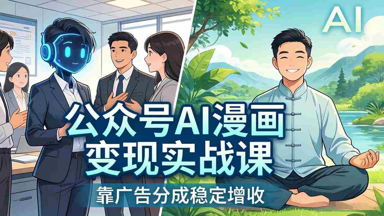（17921期）公众号AI漫画变现实战课：星座/职场/养生多赛道+智能体发文，靠广告分成稳定增收-网创资源