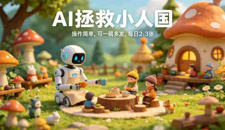 AI拯救小人国治愈视频玩法，操作简单，可一稿多发，每天2-3张-网创资源