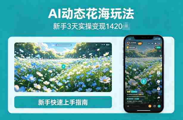 AI动态花海玩法，项目经过实操3天变现1420，新手也能快速上手-网创资源