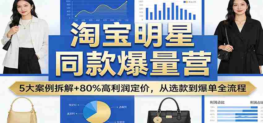 淘宝明星同款爆量营：5大案例拆解+80%高利润定价，从选款到爆单全流程-网创资源