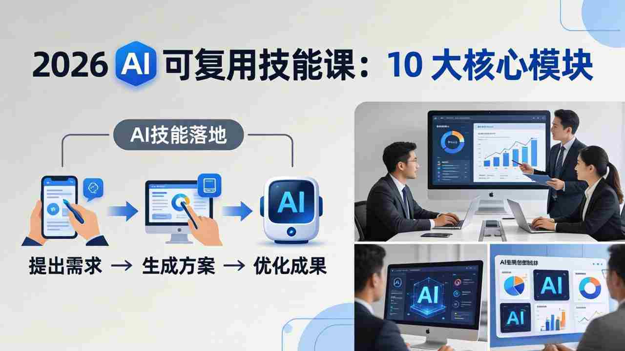 （17894期）2026AI可复用技能-4月新课：10大核心模块，手把手教你把AI用进工作、产出成果-网创资源