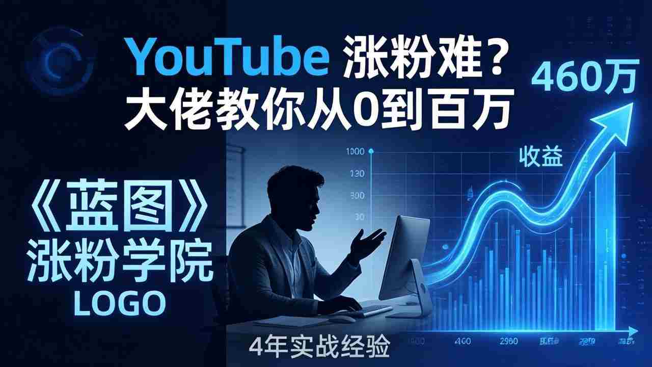 （17836期）YouTube 涨粉难？《蓝图涨粉学院》：4 年赚 460 万的大佬教策略，从0到百万有路径！-网创资源
