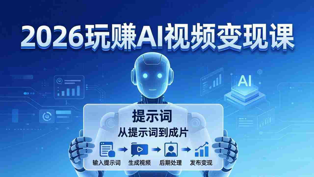 （17827期）2026玩赚AI视频变现课：掌握 AI 视频全流程技能，从提示词到成片高效产出-网创资源