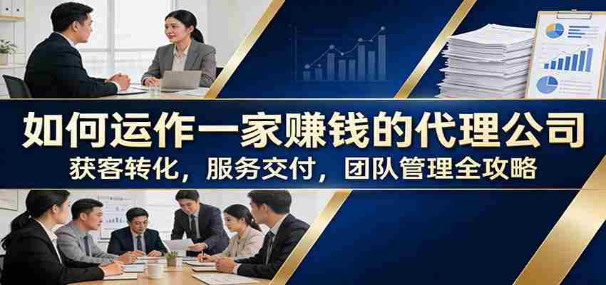 如何运作一家赚钱的代理公司：获客转化，服务交付，团队管理全攻略-网创资源