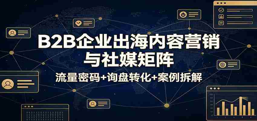 B2B企业出海内容营销与社媒矩阵：流量密码+询盘转化+案例拆解-网创资源