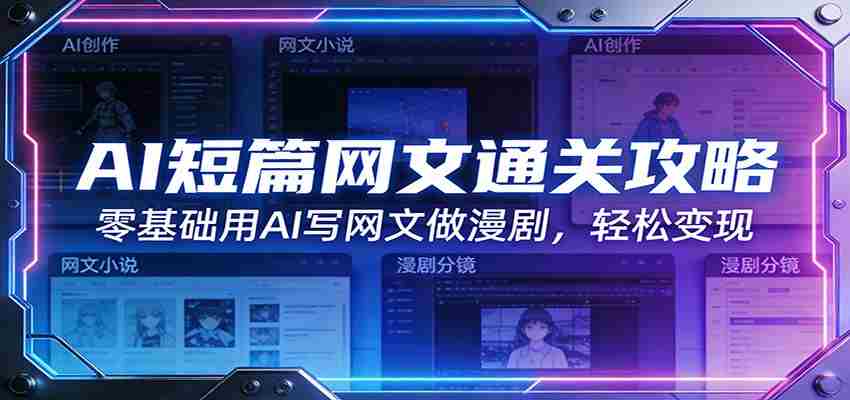 AI短篇网文通关攻略：零基础用AI写网文做漫剧，轻松变现-网创资源