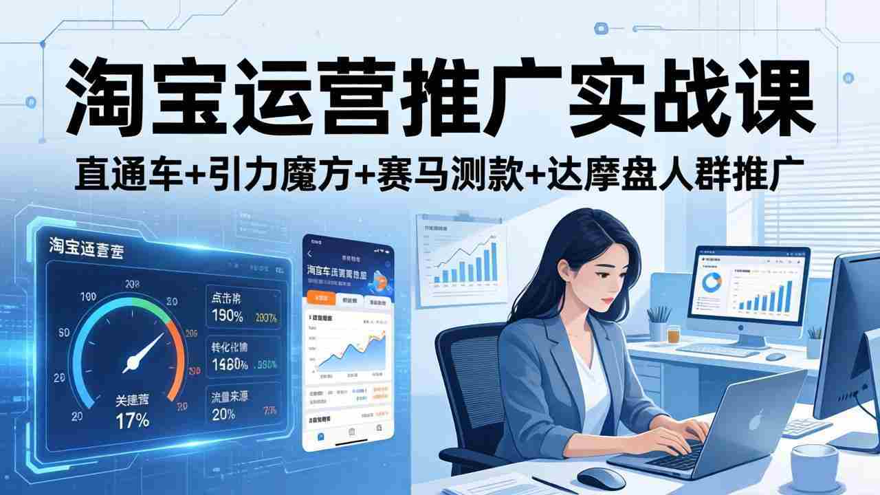 （17774期）淘宝运营推广实战课（更新26年3月）直通车+引力魔方+赛马测款+达摩盘人群推广等-网创资源