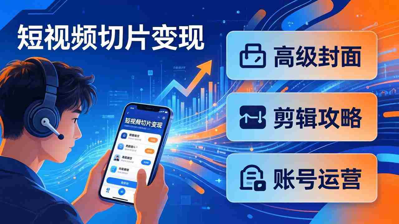 （17758期）短视频切片变现速成班2.0：高级封面+剪辑攻略+账号运营，0基础小白快速入局副业-网创资源