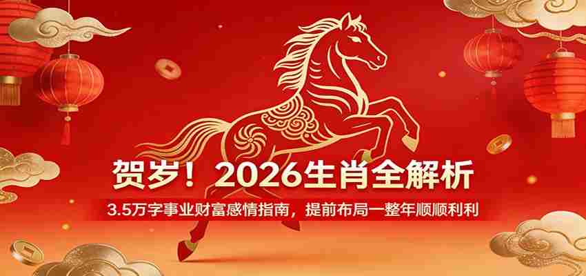 贺岁！2026生肖全解析，3.5万字事业财富感情指南，提前布局一整年顺顺利利-网创资源