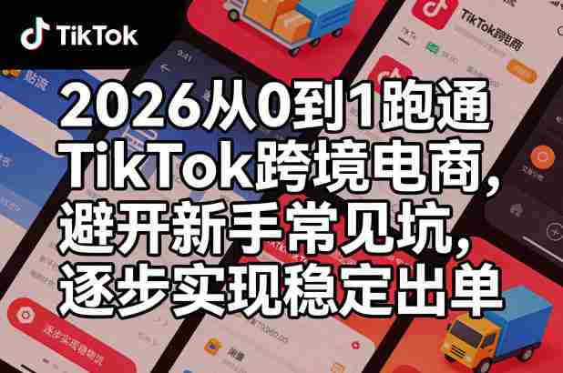 2026从0到1跑通TikTok跨境电商，避开新手常见坑，逐步实现稳定出单-网创资源