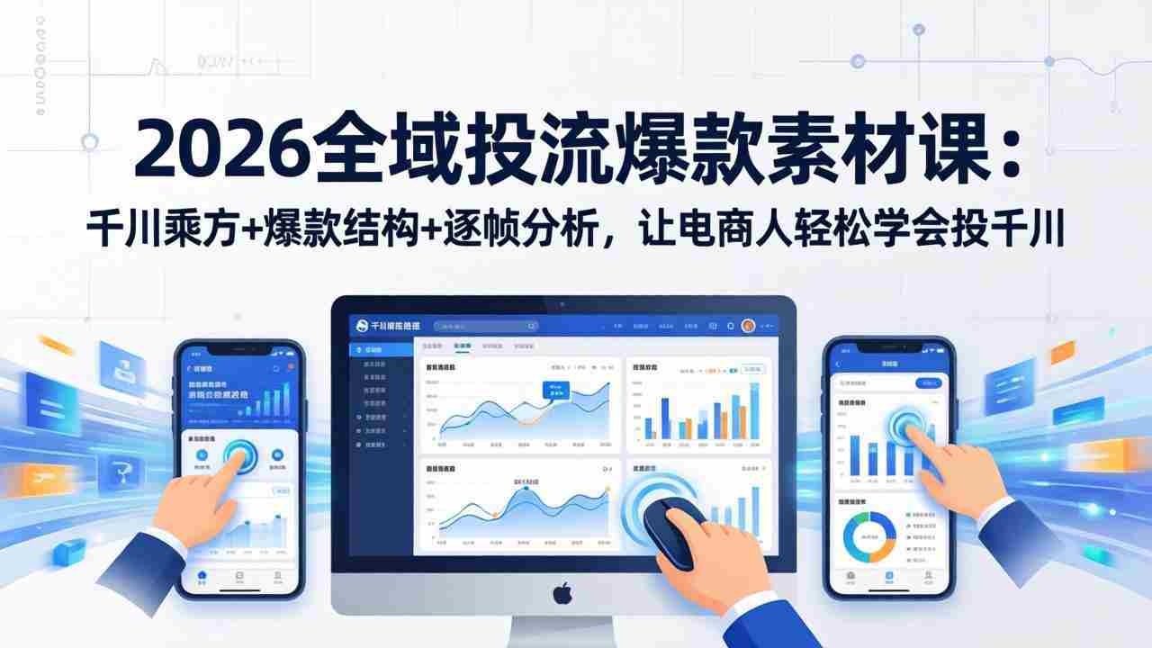 （17705期）2026全域投流爆款素材课：千川乘方+爆款结构+逐帧分析，让电商人轻松学会投千川-网创资源