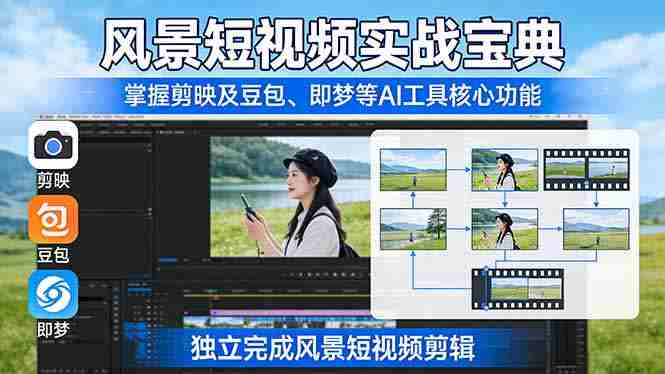 （17704期）风景短视频实战宝典：掌握剪映及豆包、即梦等AI工具的核心功能，独立完成风景短视频剪辑-网创资源