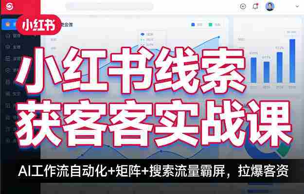 小红书线索获客实战课，AI工作流自动化+矩阵+搜索流量霸屏，拉爆客资-网创资源