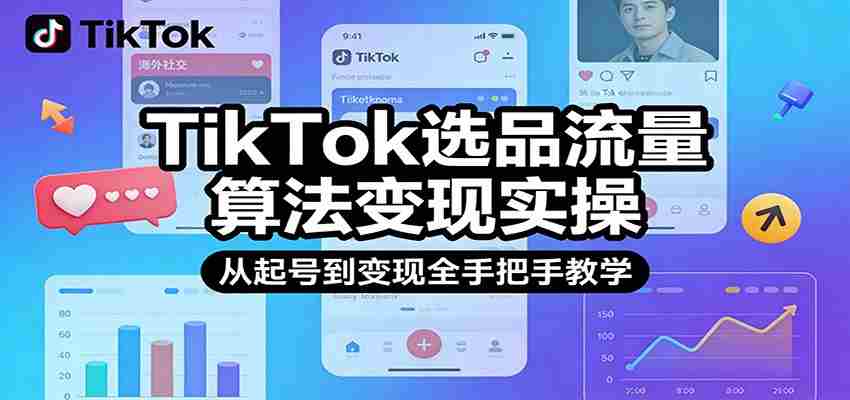 TikTok选品流量算法变现实操，从起号到变现全手把手教学-网创资源