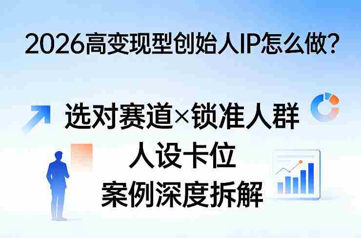 2026高变现型创始人IP怎么做？选对赛道×锁准人群×人设卡位×案例深度拆解-网创资源