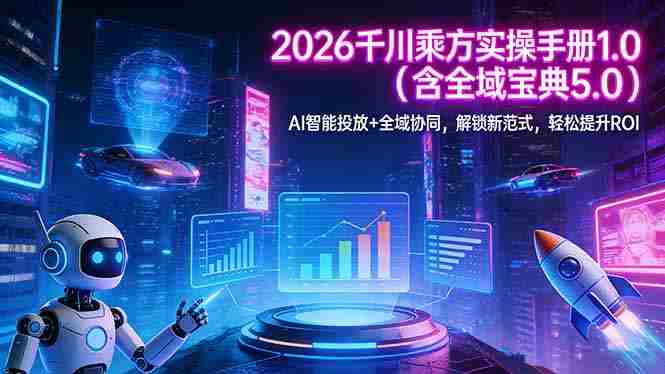 （17625期）2026 千川乘方实操手册 1.0（含全域宝典 5.0）AI 智能投放+全域协同，解锁新范式，轻松提升ROI-网创资源