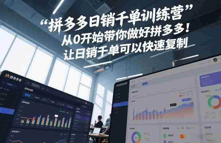 拼多多日销千单训练营，从0开始带你做好拼多多，让日销千单可以快速复制(更新26年3月)-网创资源