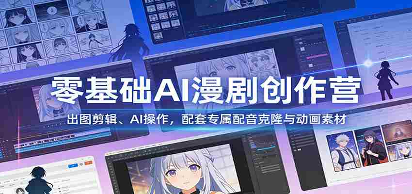 零基础AI漫剧创作营：出图剪辑、AI操作，配套专属配音克隆与动画素材-网创资源
