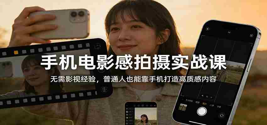 手机电影感拍摄实战课：无需影视经验，普通人也能靠手机打造高质感内容-网创资源