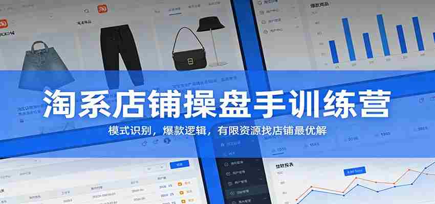 淘系店铺操盘手训练营：模式识别，爆款逻辑，有限资源找店铺最优解-网创资源